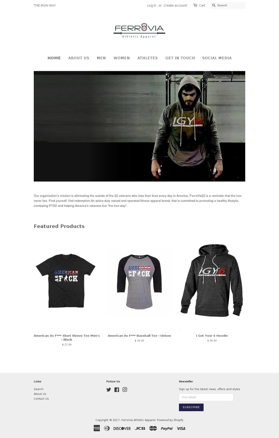ferroviaapparel.com shopify website screenshot