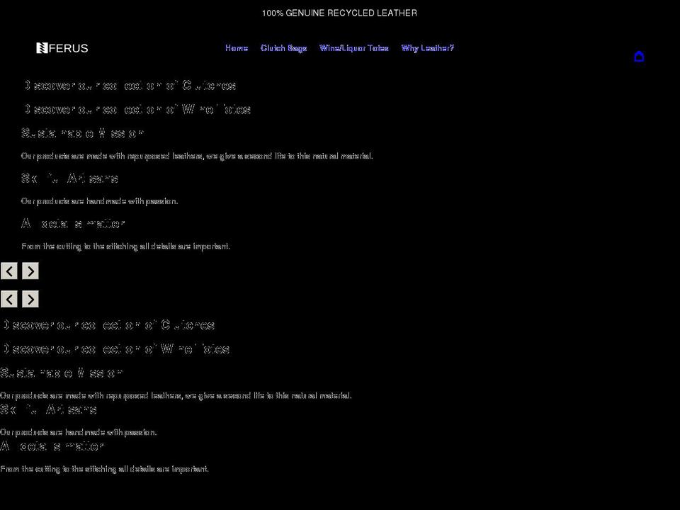 ferusleatherstore.com shopify website screenshot