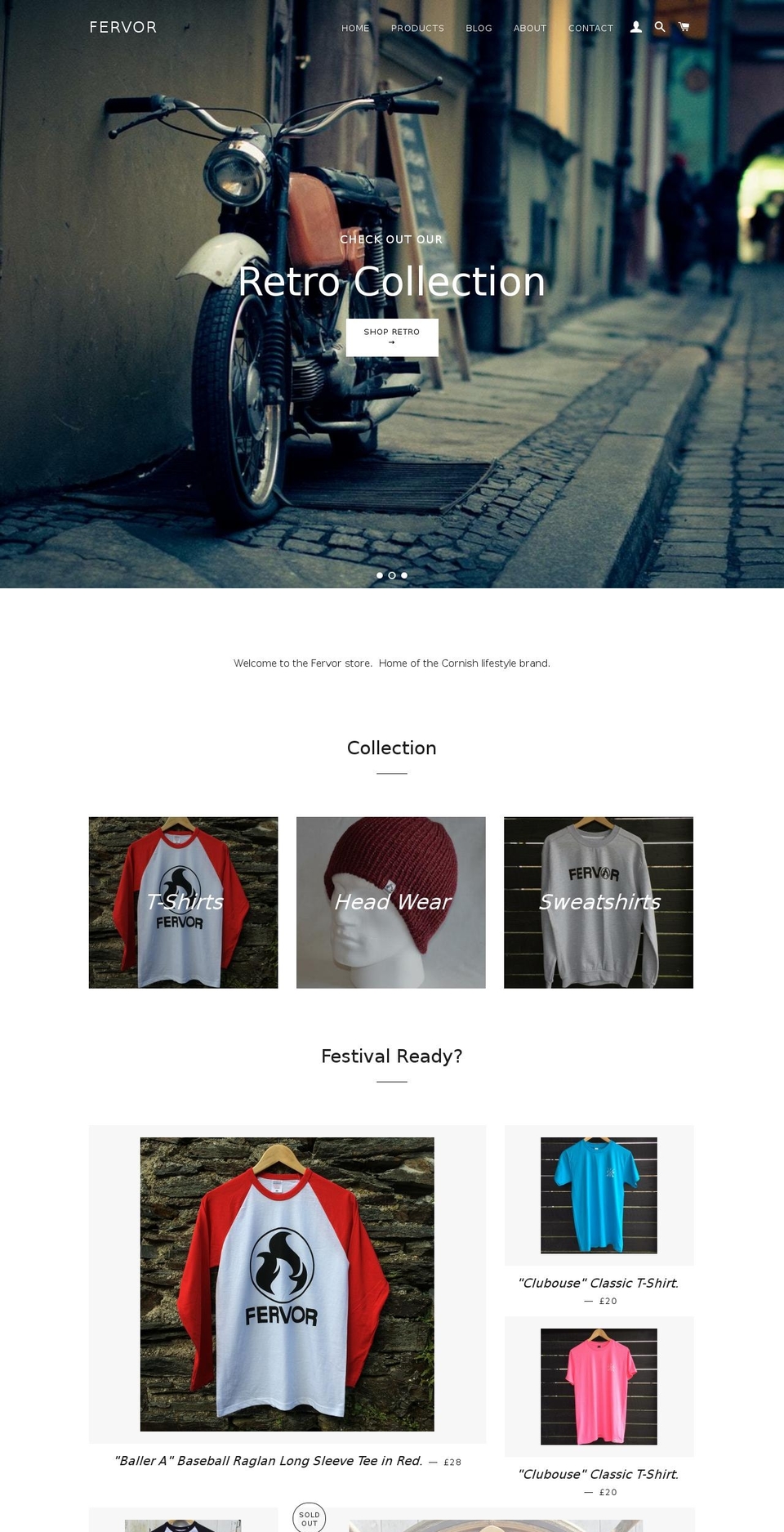 fervorstore.com — Shopify storefront screenshot
