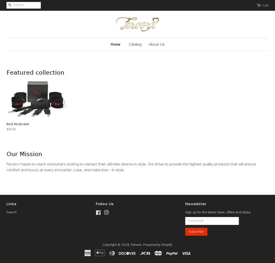fervorx.com — Shopify storefront screenshot