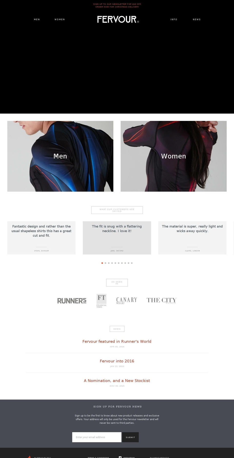 fervour.com shopify website screenshot
