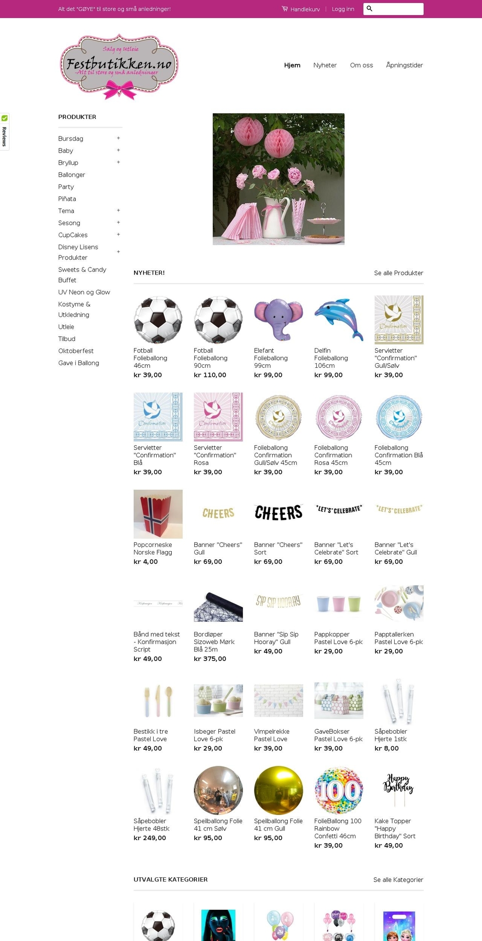 festbutikken.no shopify website screenshot