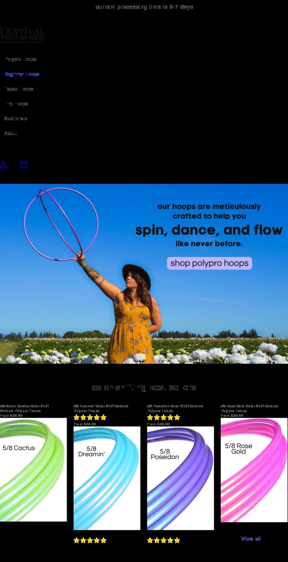 festival-treasures.com shopify website screenshot