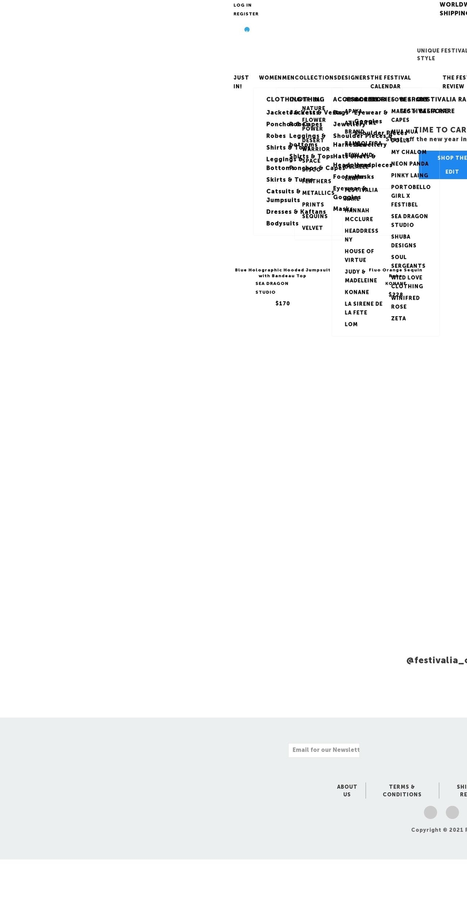 festivalia.com shopify website screenshot