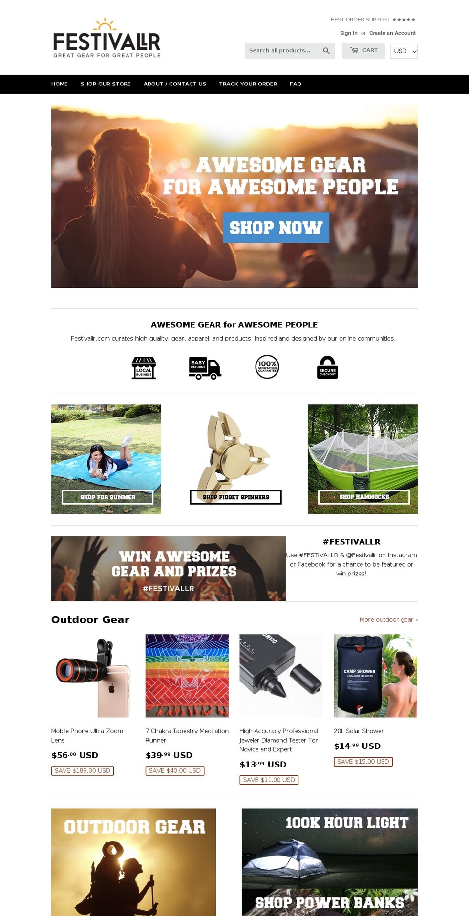 festivallr.com — Shopify storefront screenshot