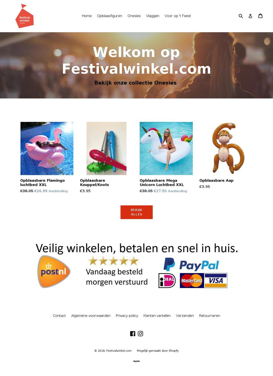 festivalwinkel.com — Shopify storefront screenshot