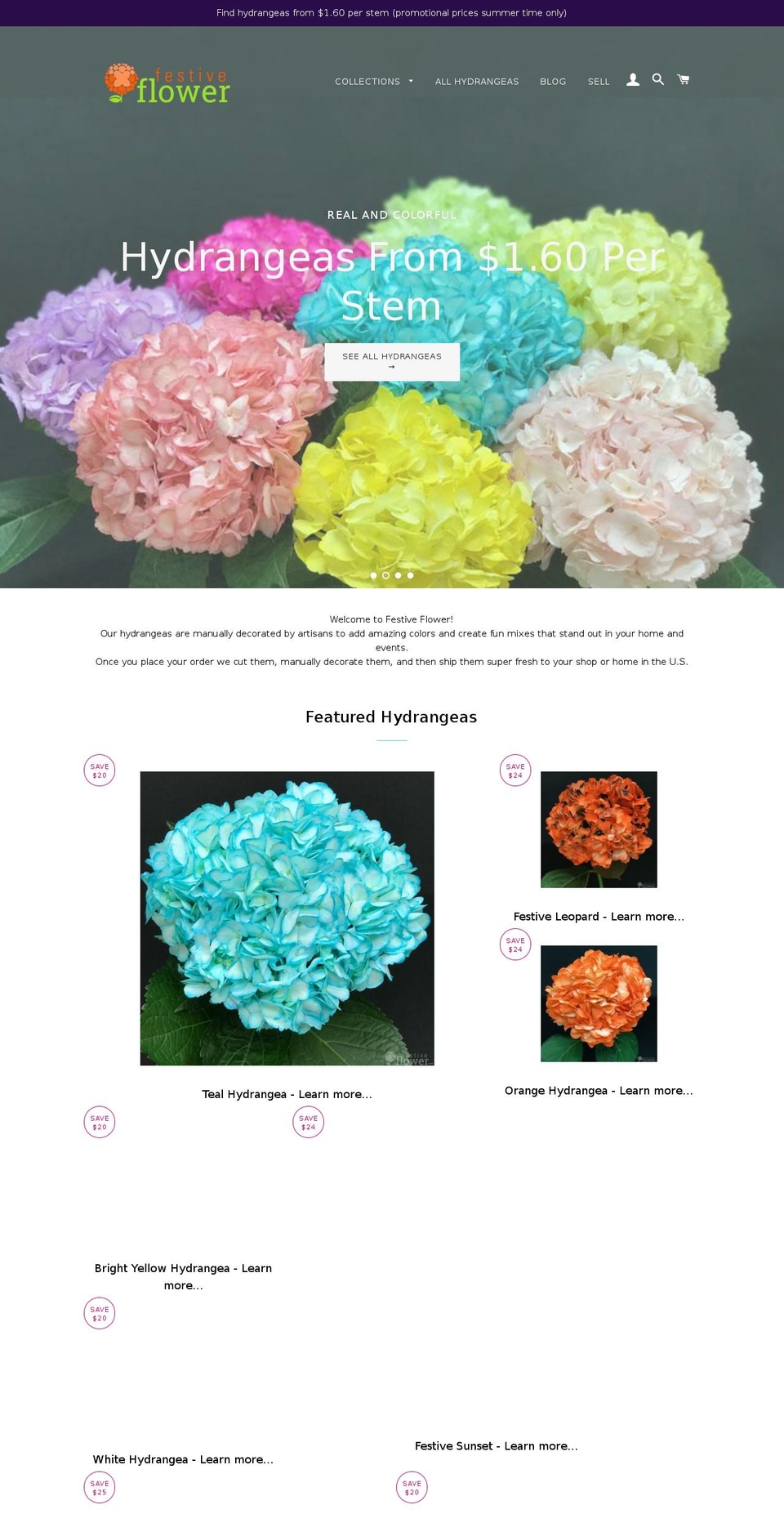 festiveflower.com — Shopify storefront screenshot