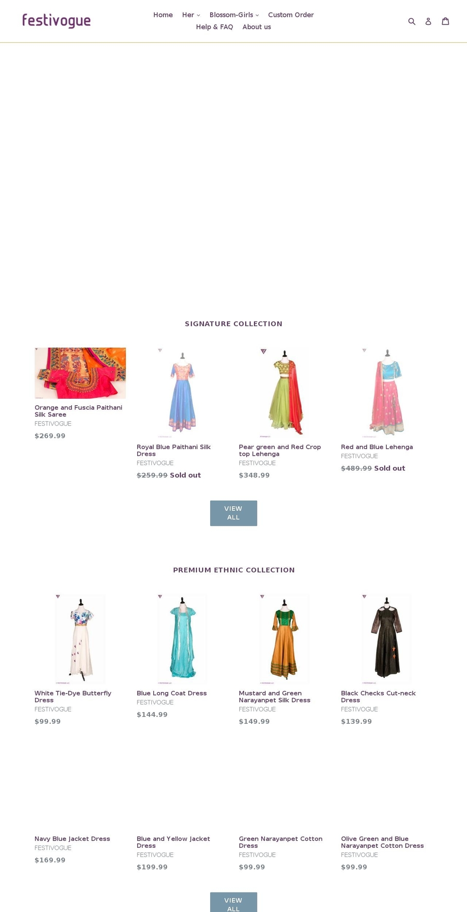 festivogue.com — Shopify storefront screenshot