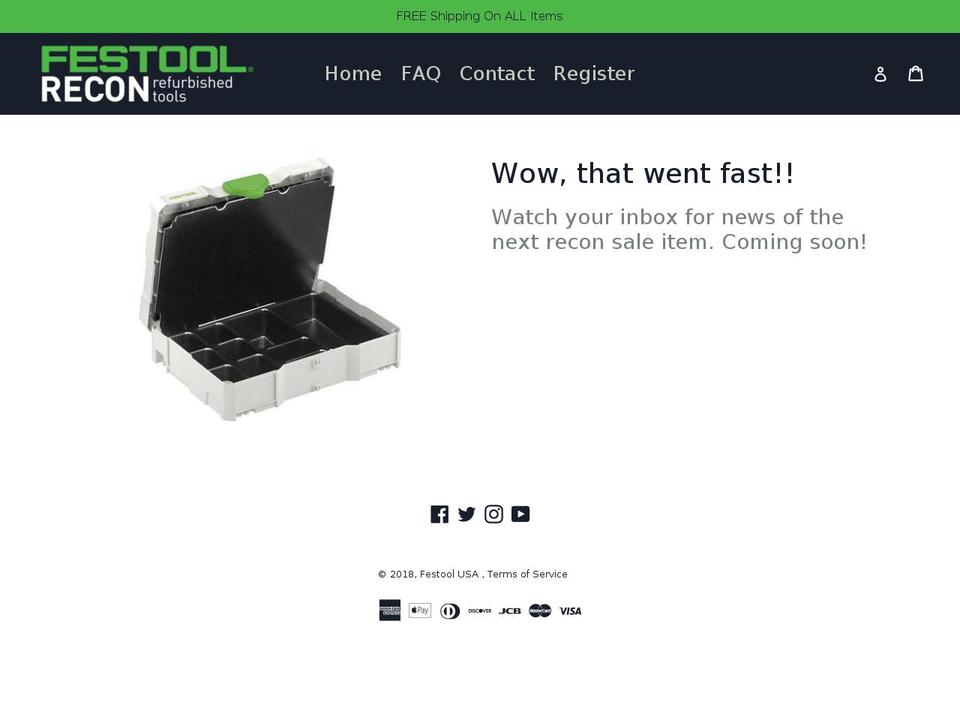 festoolrecon.com — Shopify storefront screenshot
