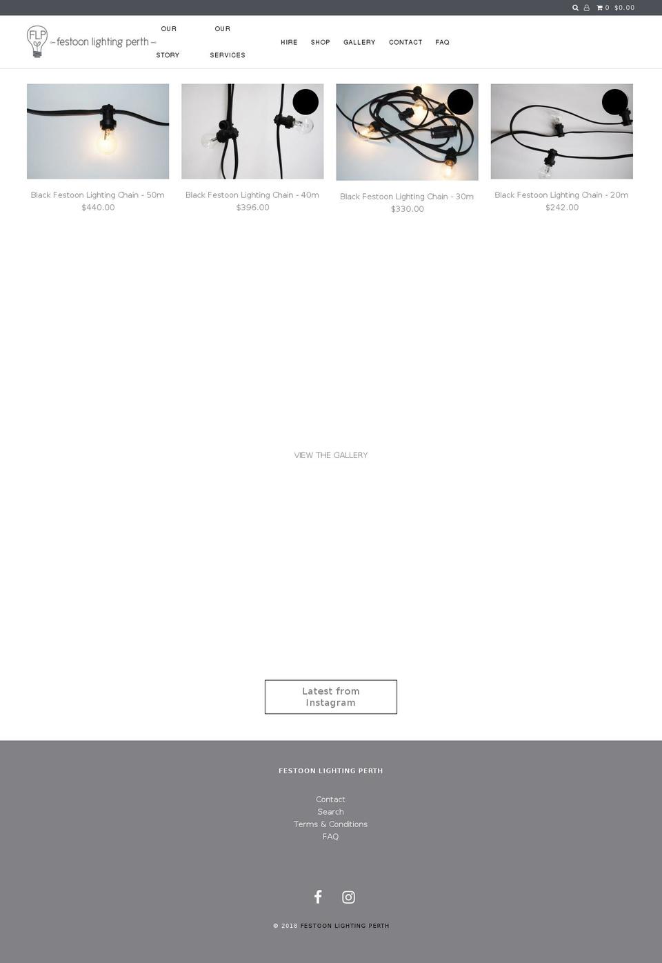 festoonlightingperth.com.au shopify website screenshot