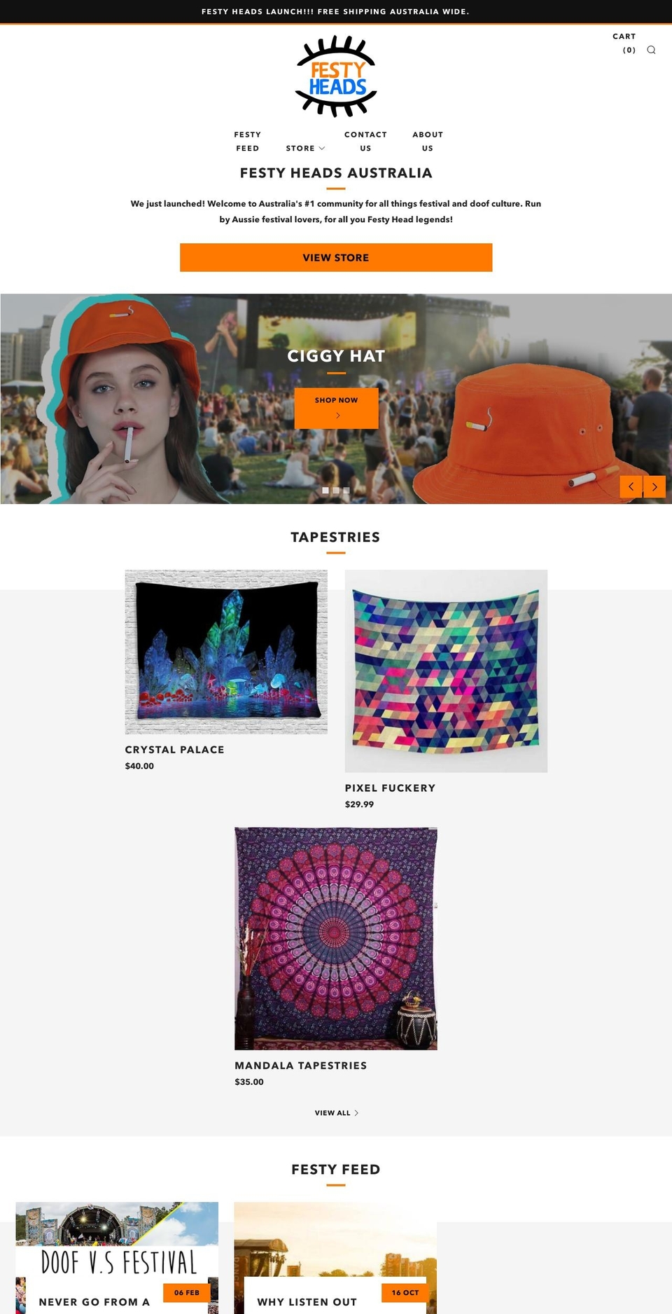 festyheads.com — Shopify storefront screenshot