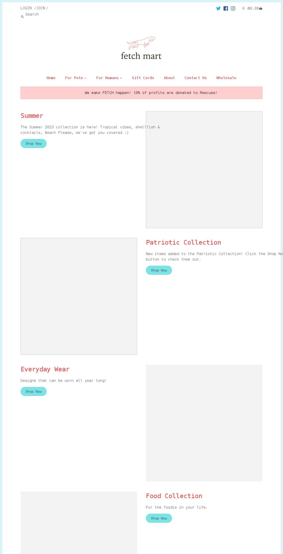 fetch-mart.com shopify website screenshot