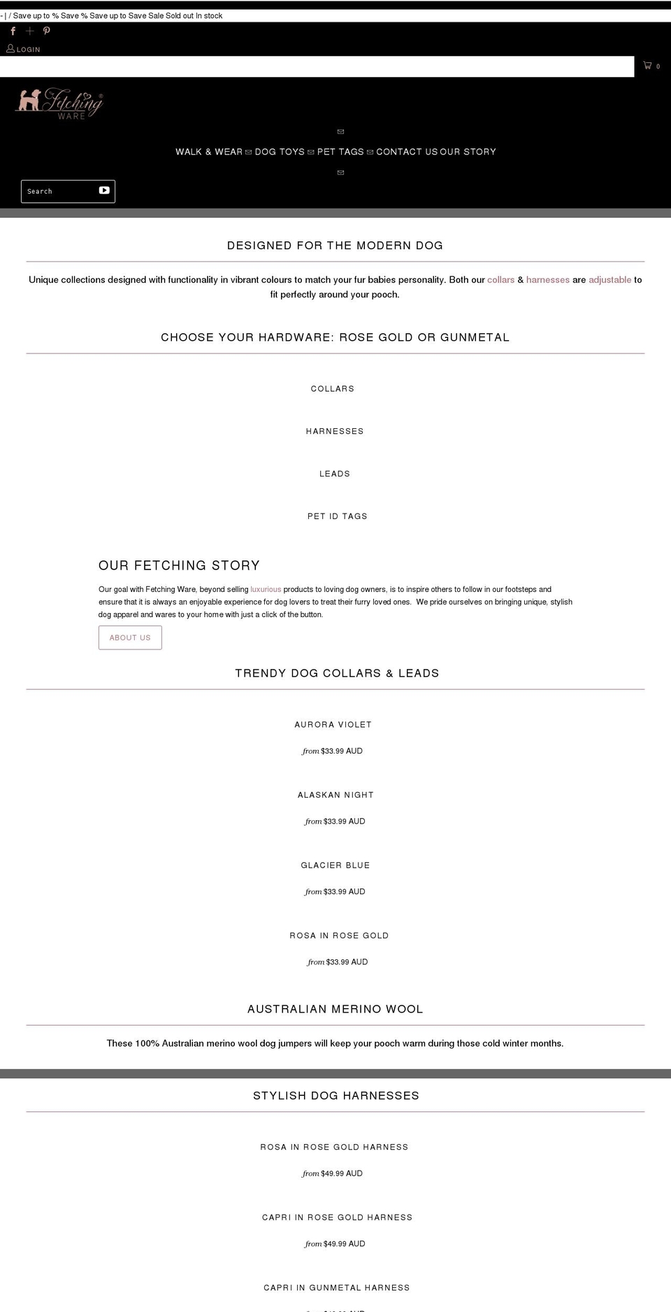 fetchingware.com.au shopify website screenshot