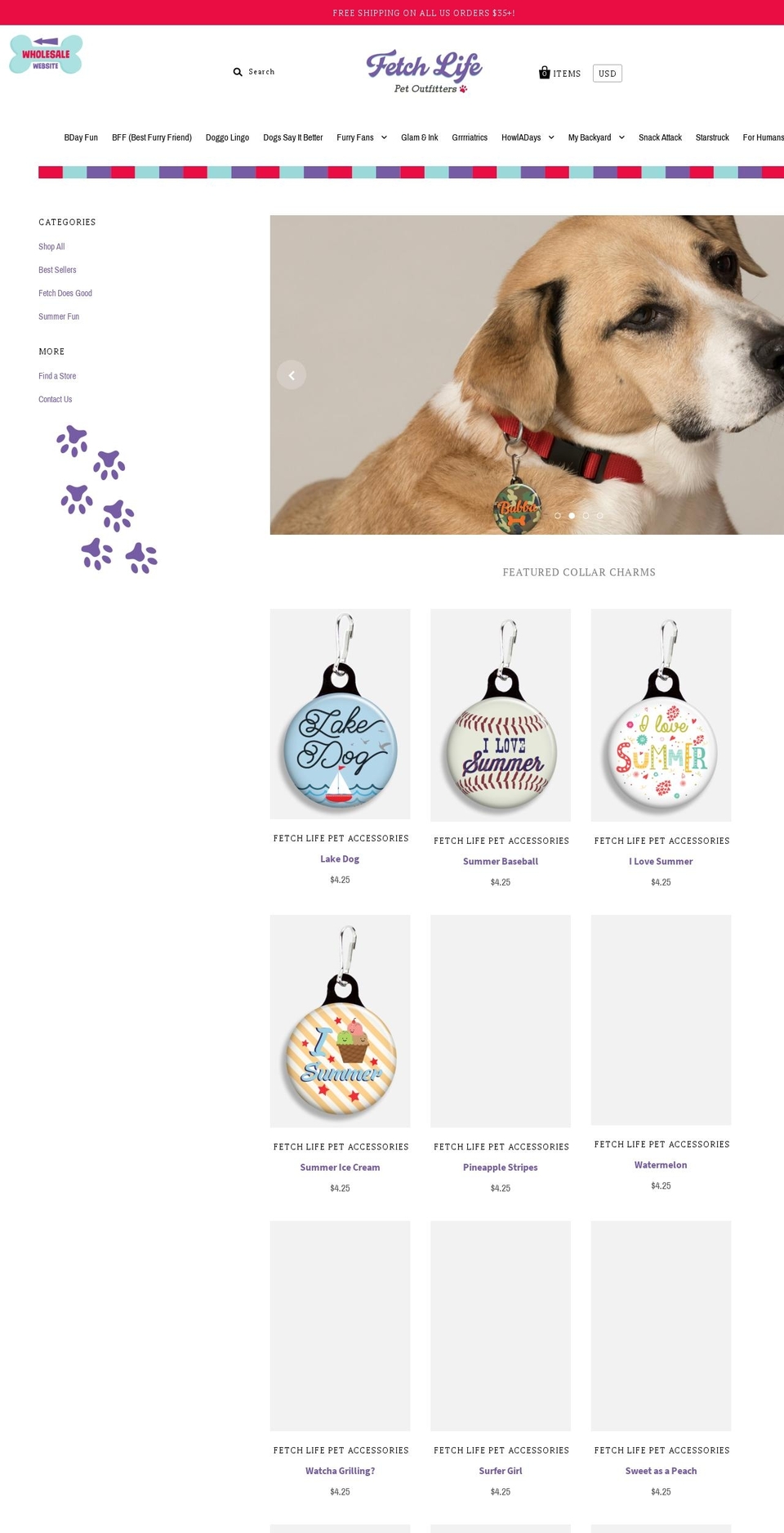 fetchlifepet.com — Shopify storefront screenshot