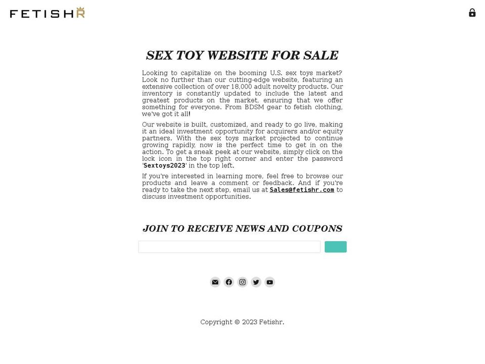 fetishr.com shopify website screenshot