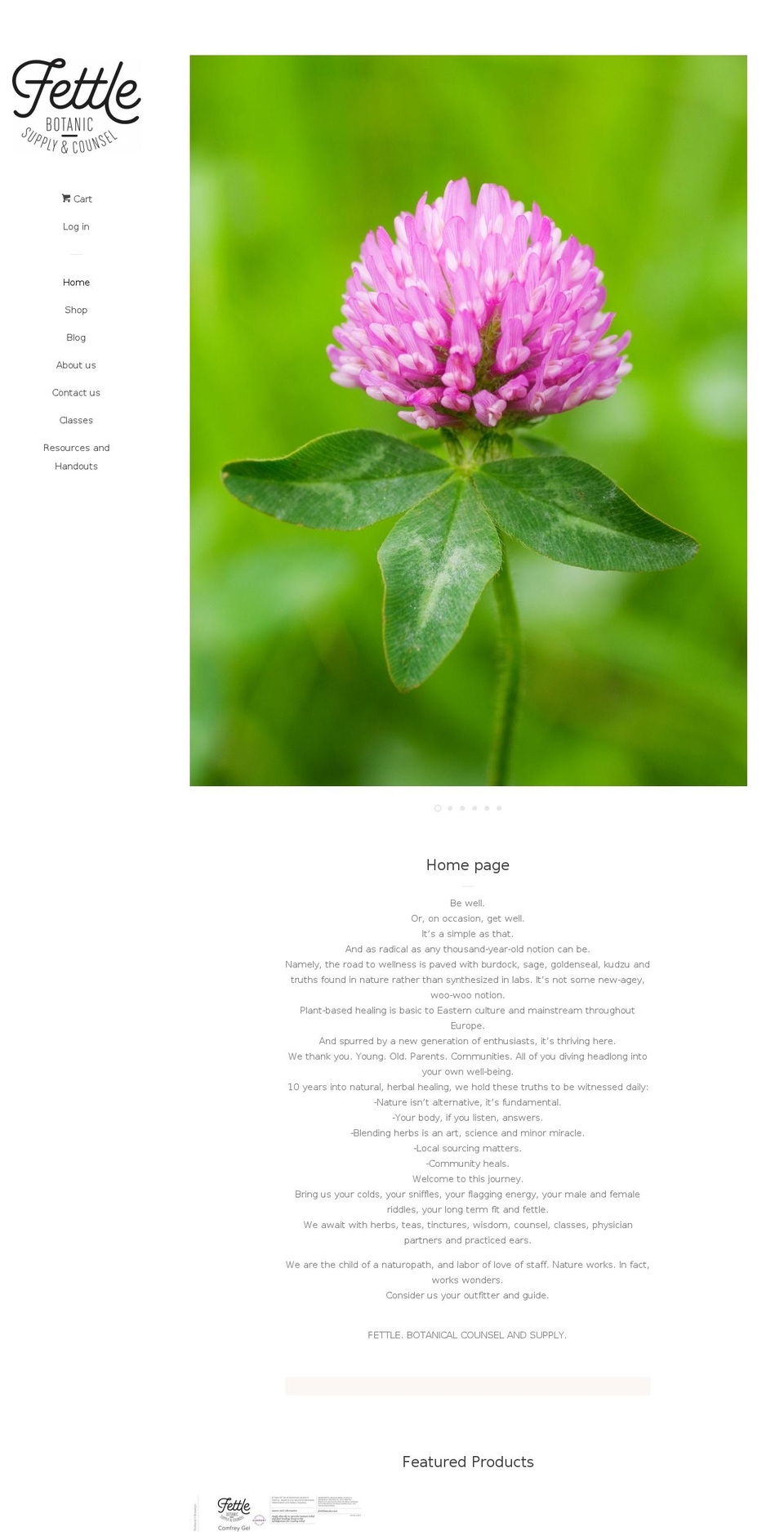 fettlebotanic.com shopify website screenshot