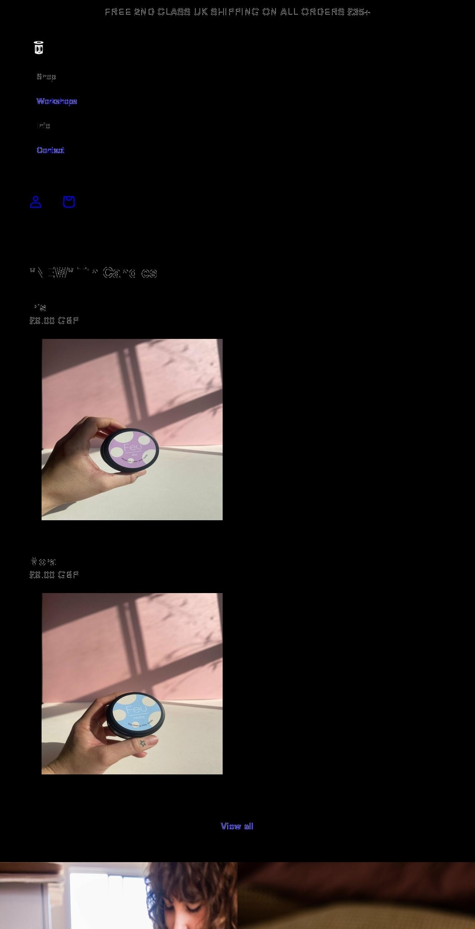 feucandles.com shopify website screenshot