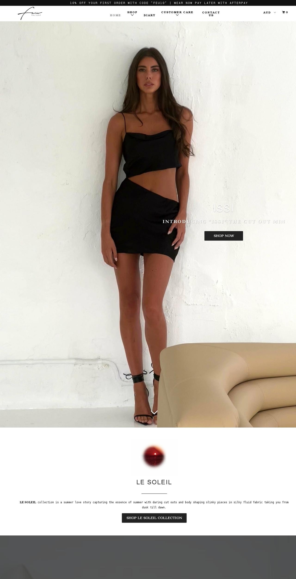 feuthelabel.com shopify website screenshot