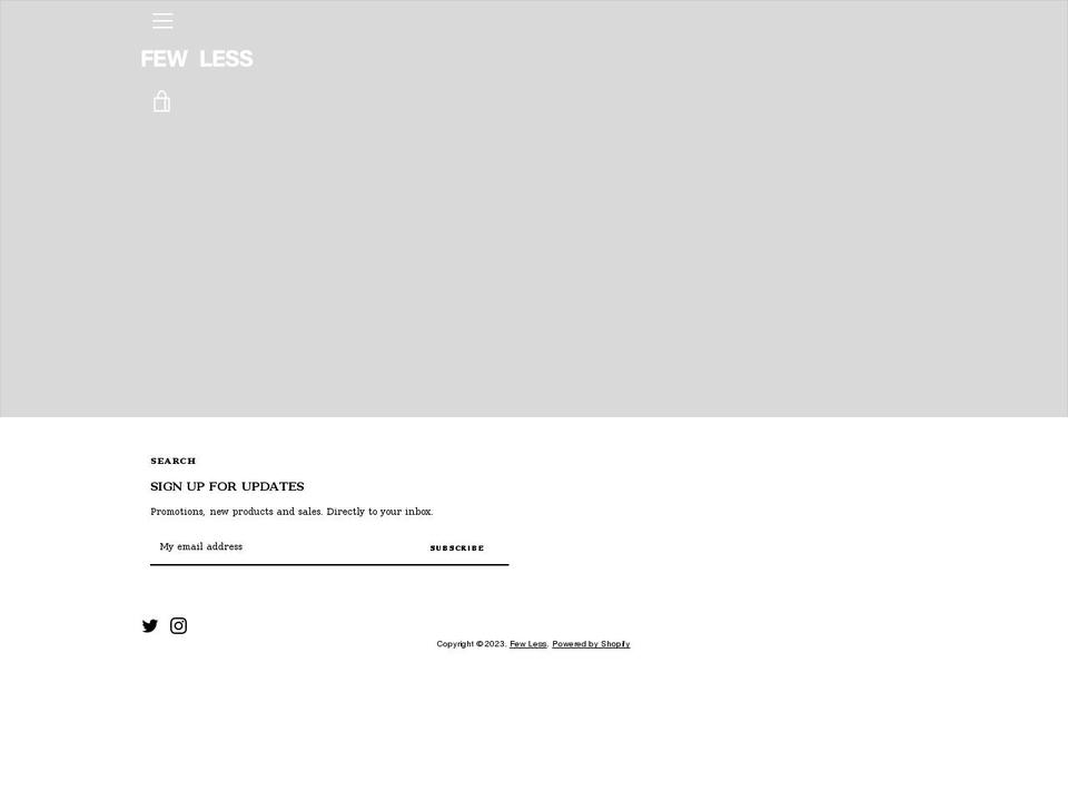 few-less.com shopify website screenshot