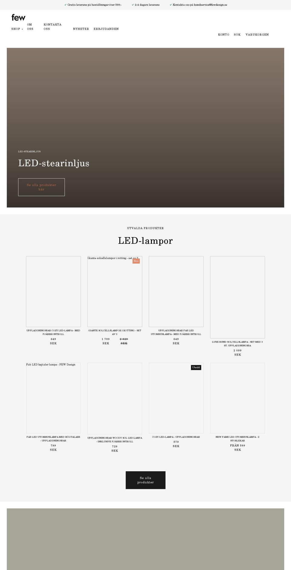 fewdesign.se shopify website screenshot