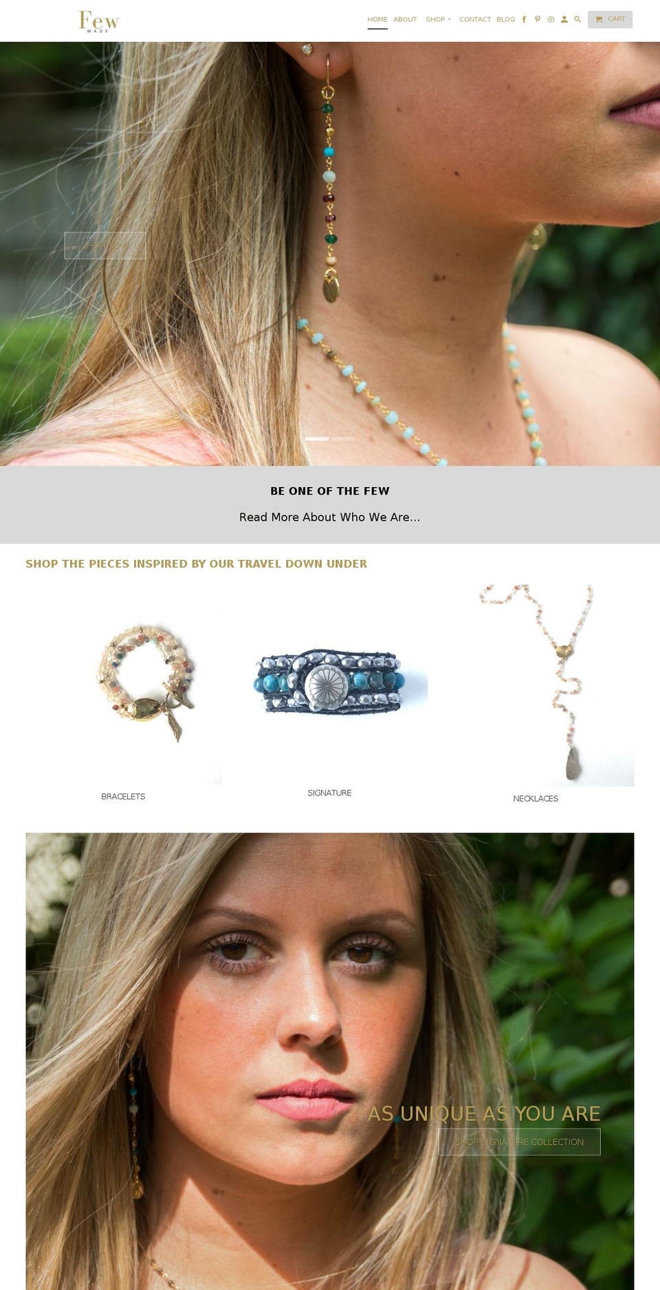 fewmadejewelry.com — Shopify storefront screenshot