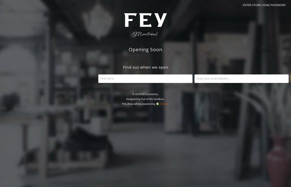 feycosmetics.com shopify website screenshot