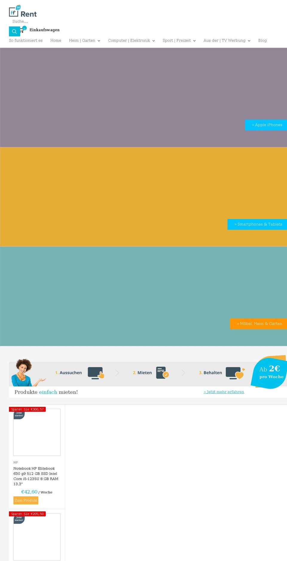 ff24rent.com shopify website screenshot