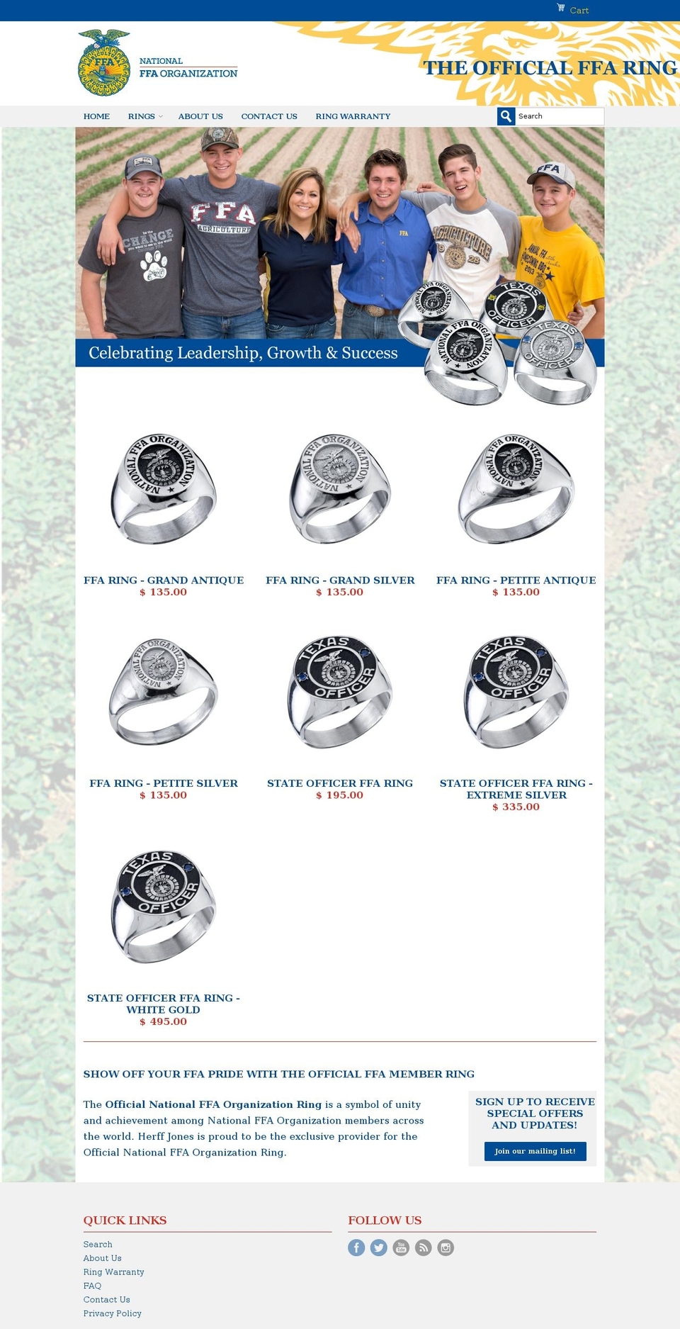 ffaring.com shopify website screenshot