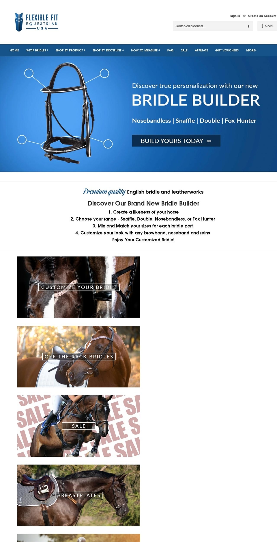 ffequestrian.com shopify website screenshot