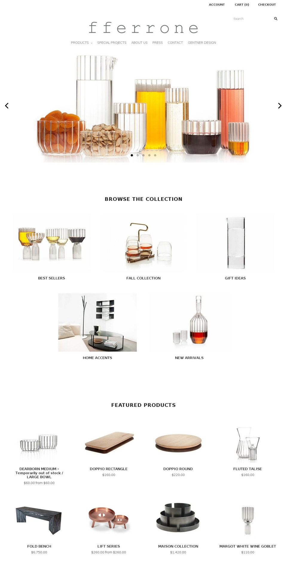 fferronedesign.com shopify website screenshot