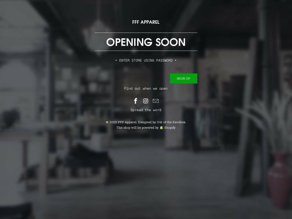 fffapparel.com shopify website screenshot