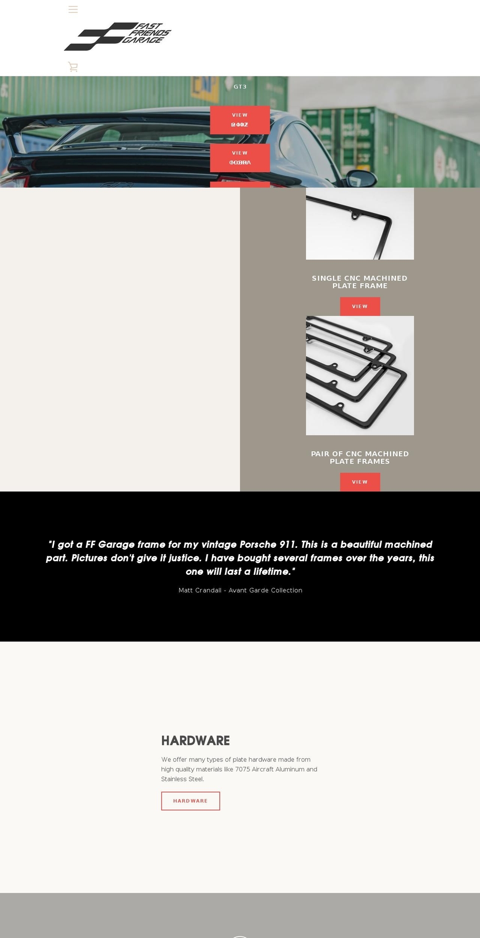 ffgarage.com — Shopify storefront screenshot