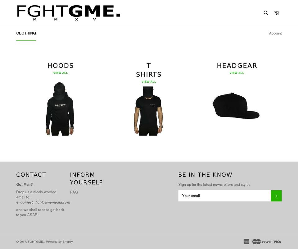 fghtgme.com shopify website screenshot