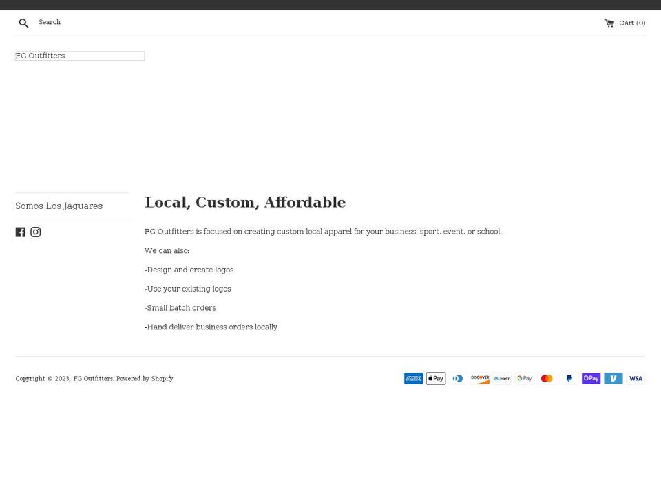 fgoutfitters.com shopify website screenshot
