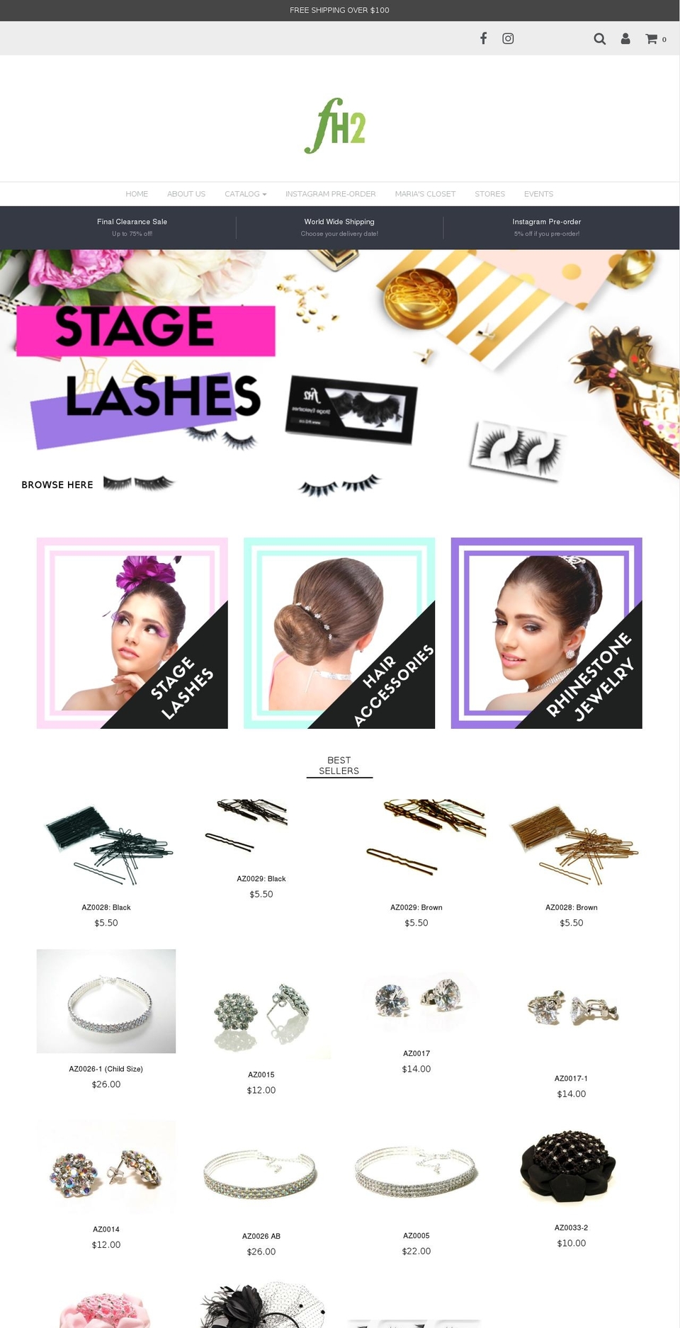 fh2accessories.com — Shopify storefront screenshot