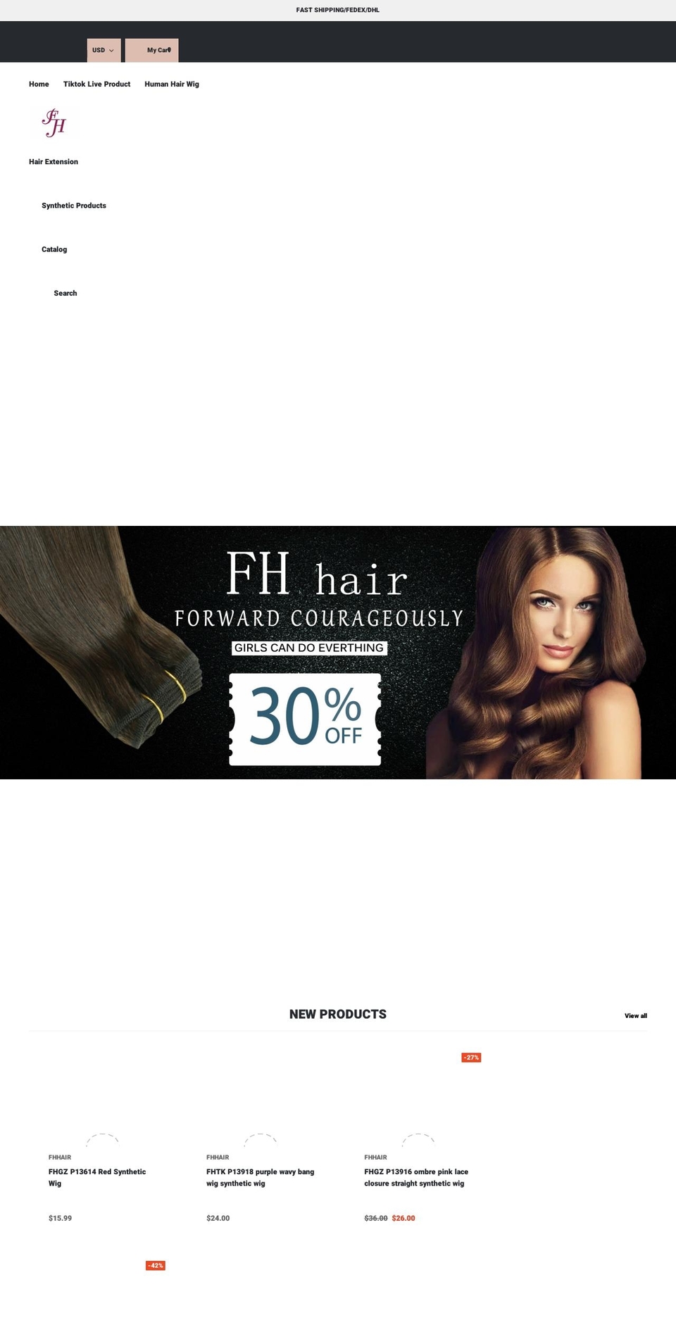 Glasso--sections-ready Shopify theme site example fhhair.com