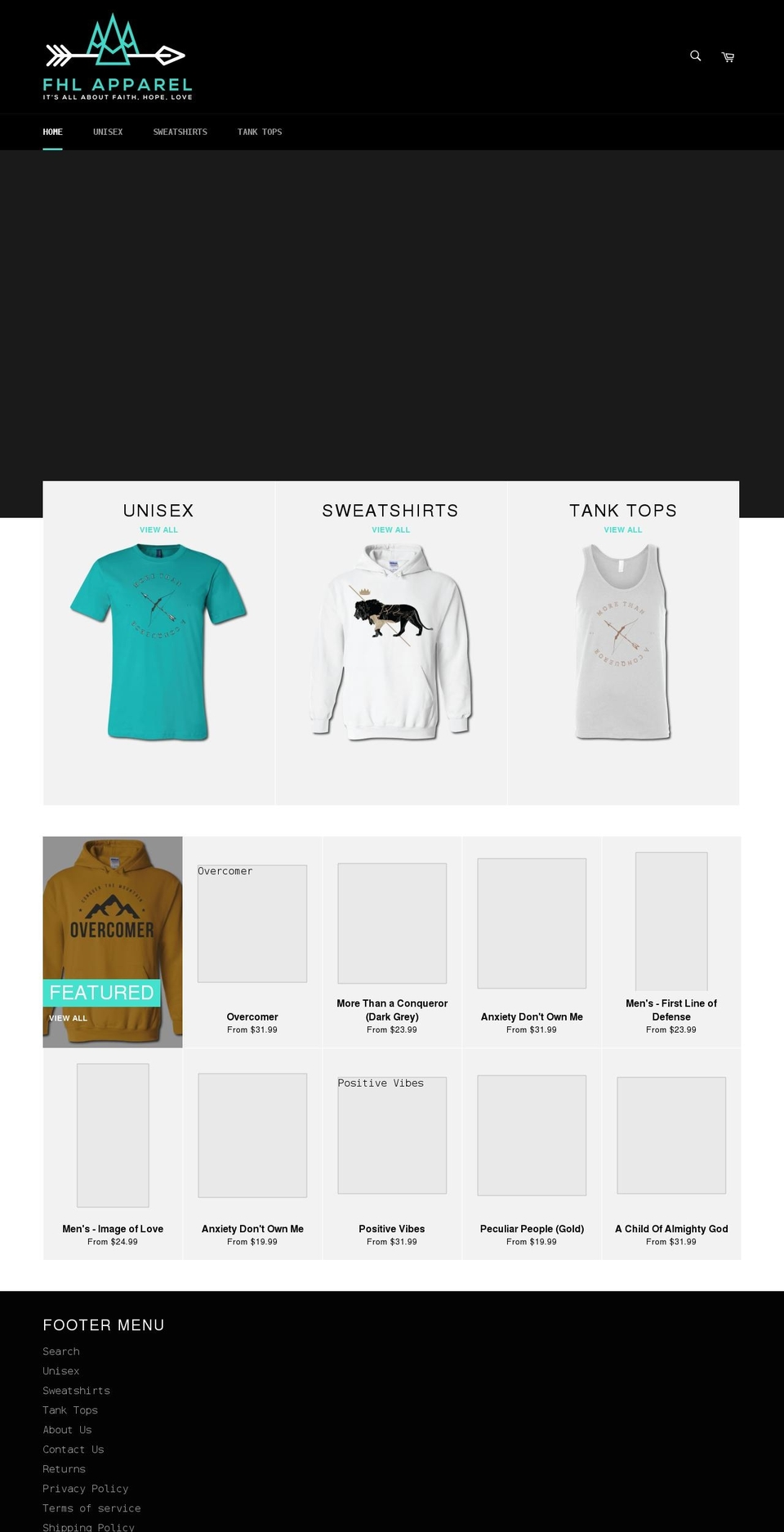 fhlapparel.com shopify website screenshot