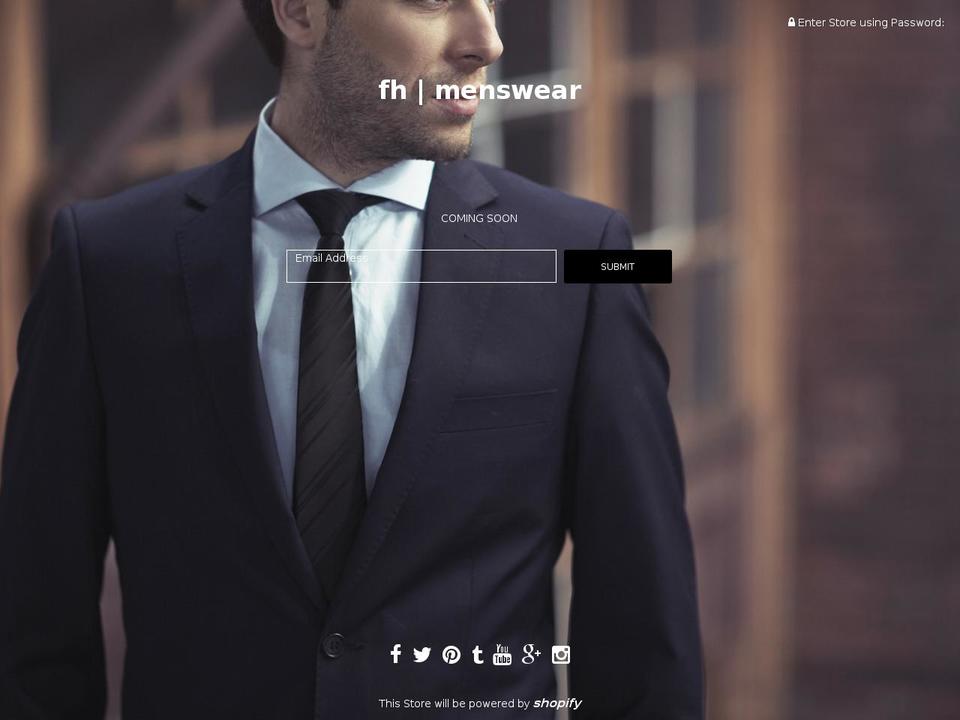 fhmenswear.com shopify website screenshot