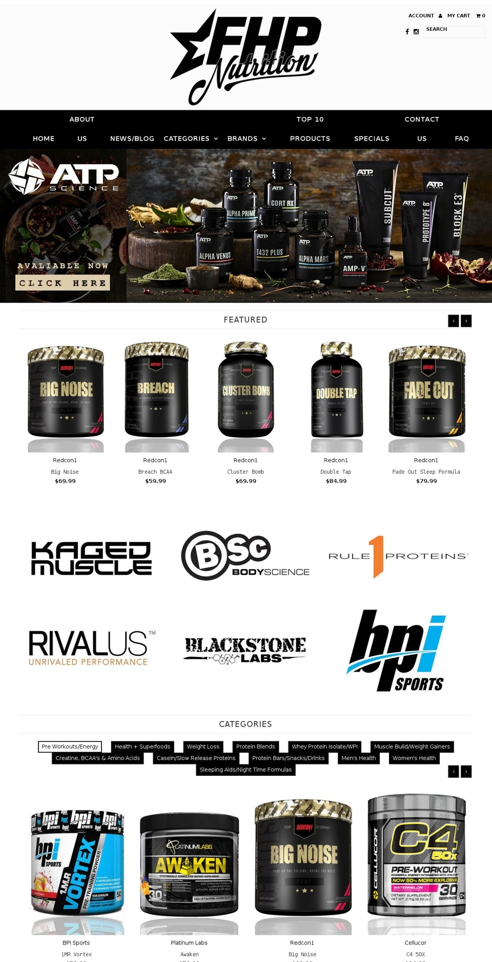 fhpnutrition.com — Shopify storefront screenshot