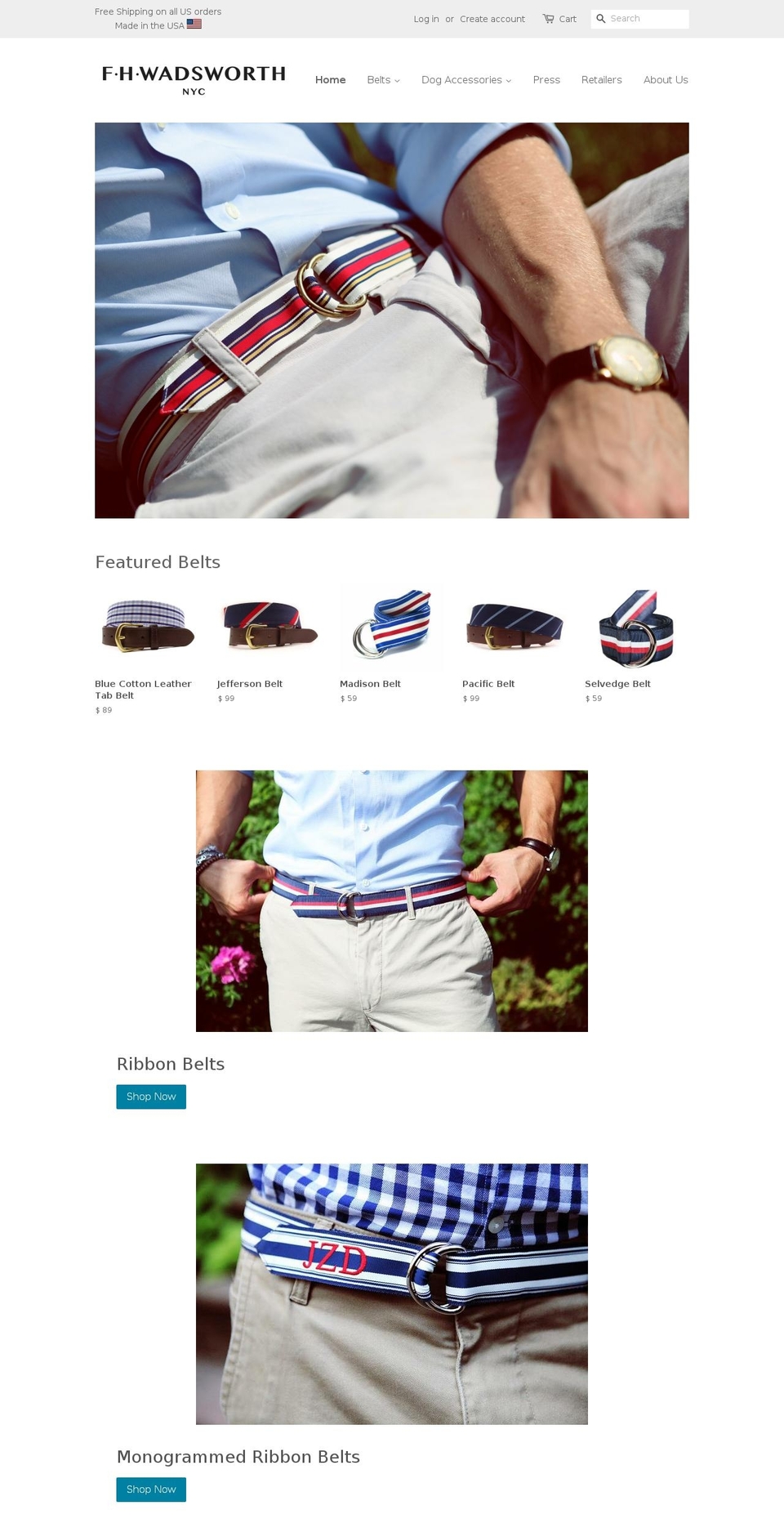 fhwadsworth.com shopify website screenshot