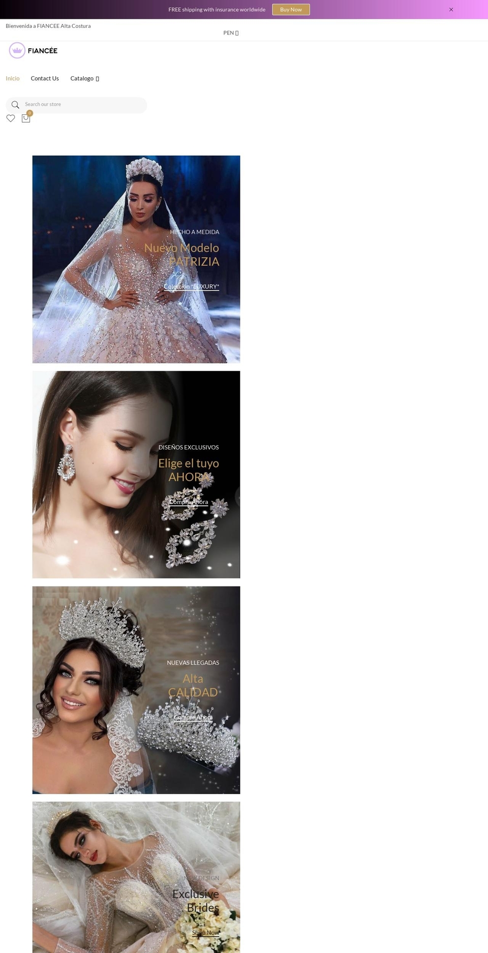 Corano Shopify theme site example fianceebrides.com