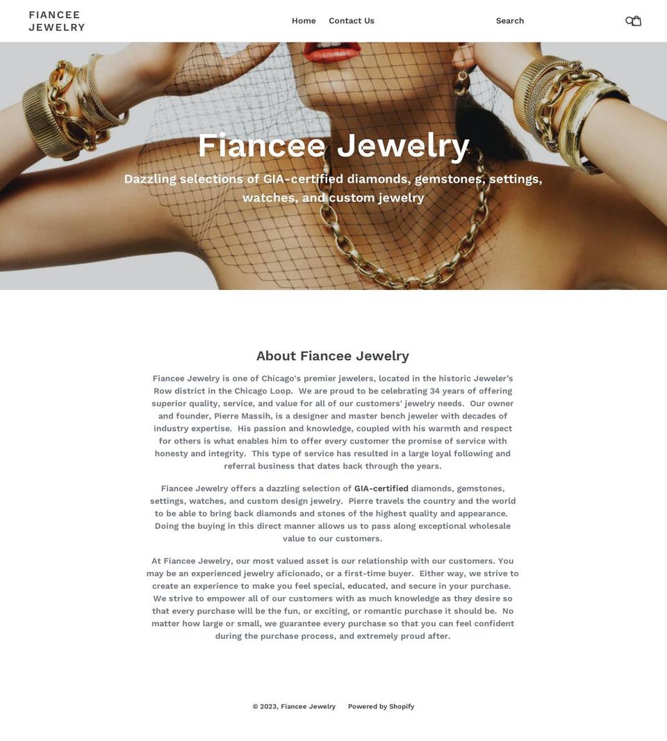 fianceejewelry.com shopify website screenshot