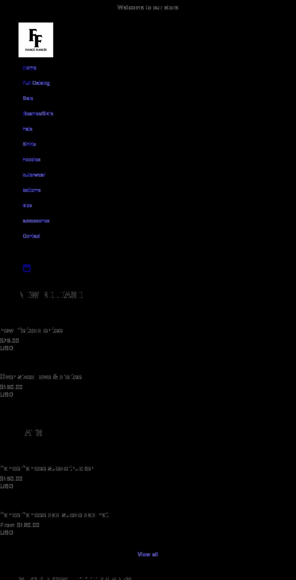 fiancefiancee.com shopify website screenshot