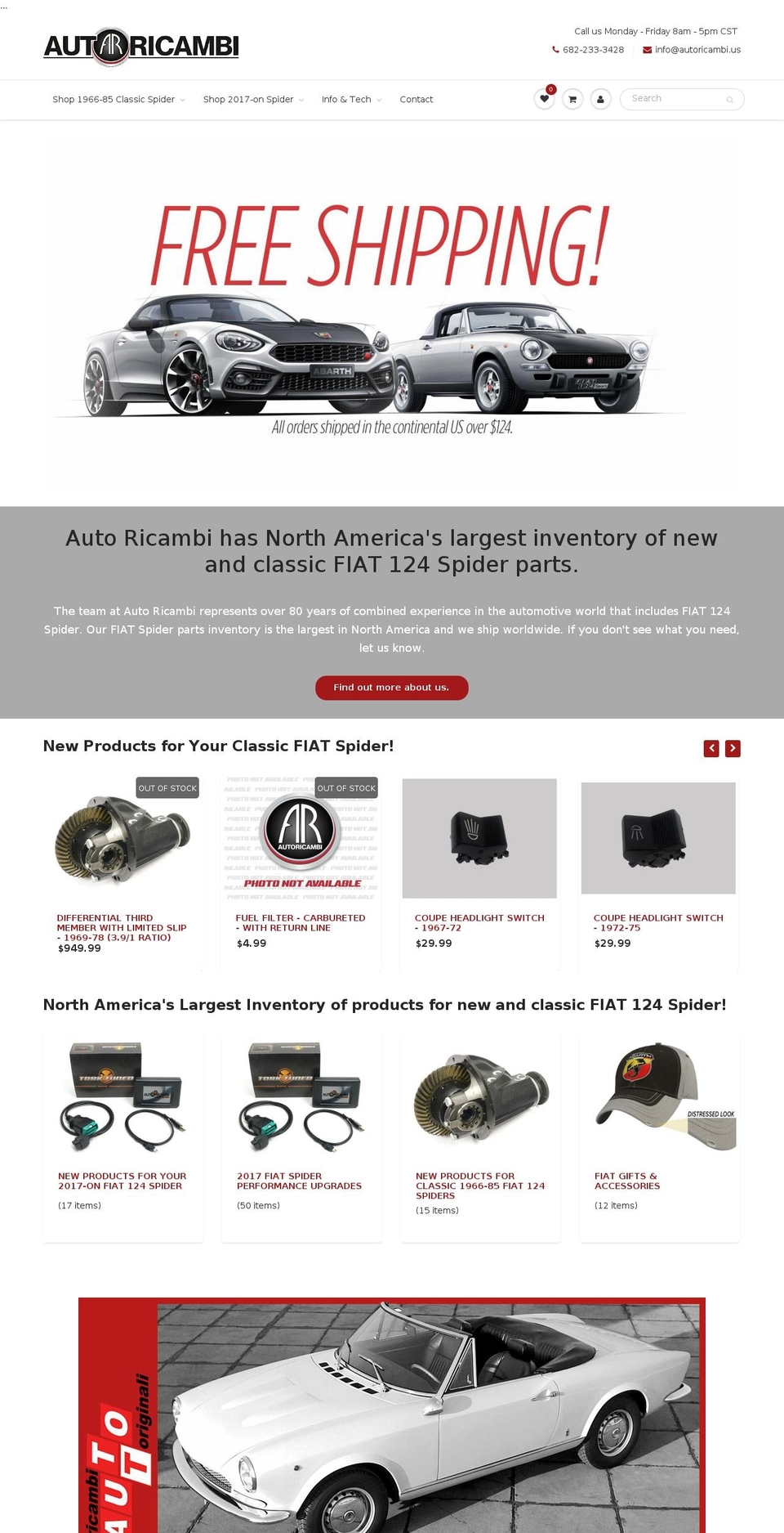 fiatspiderusa.com — Shopify storefront screenshot
