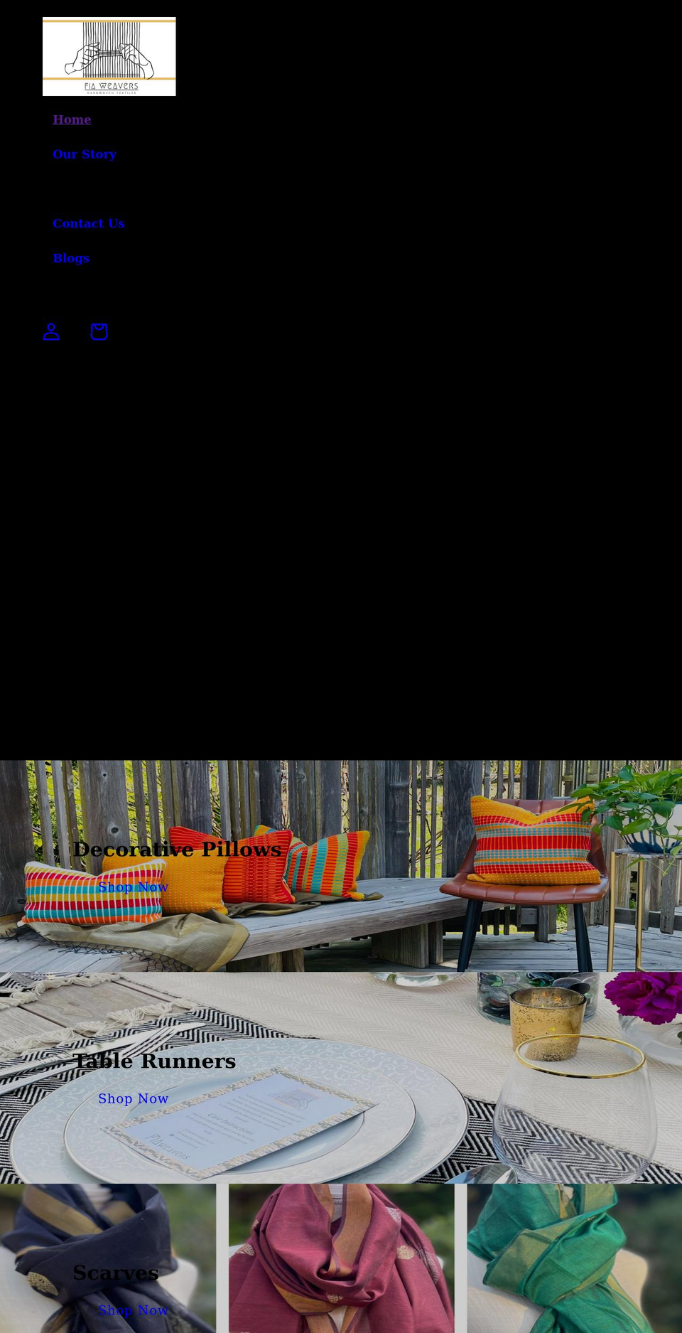 fiaweavers.com shopify website screenshot