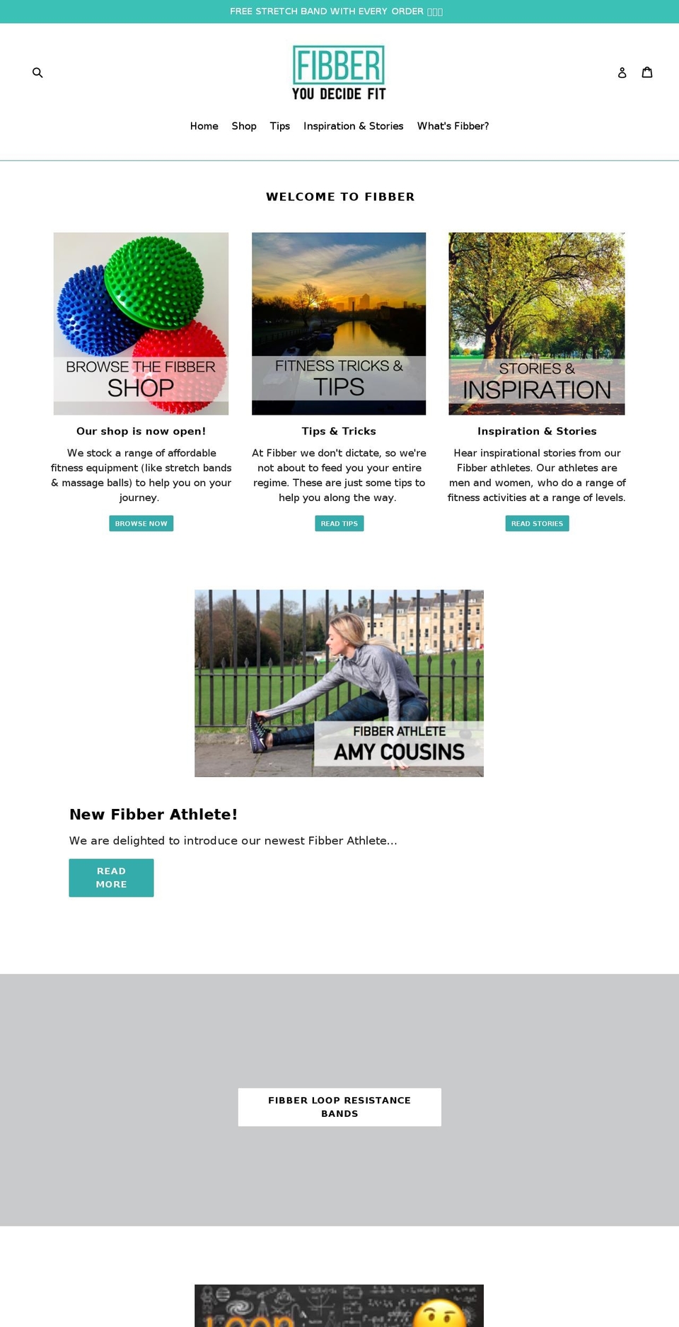 fibberfitness.com — Shopify storefront screenshot