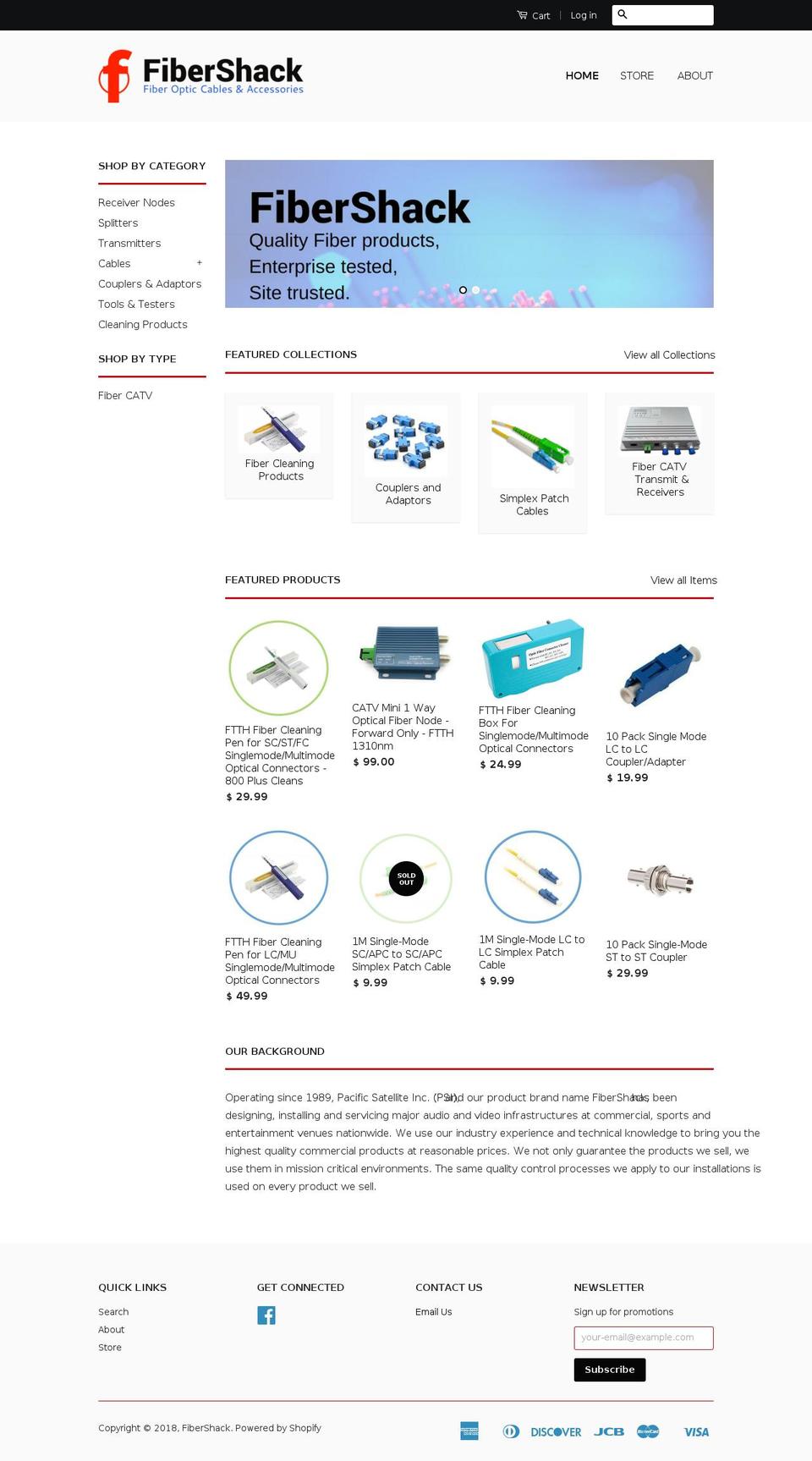 fiber-shack.com shopify website screenshot