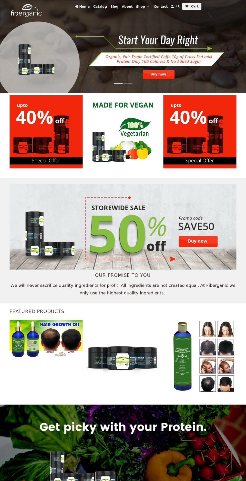 fiberganic.com — Shopify storefront screenshot
