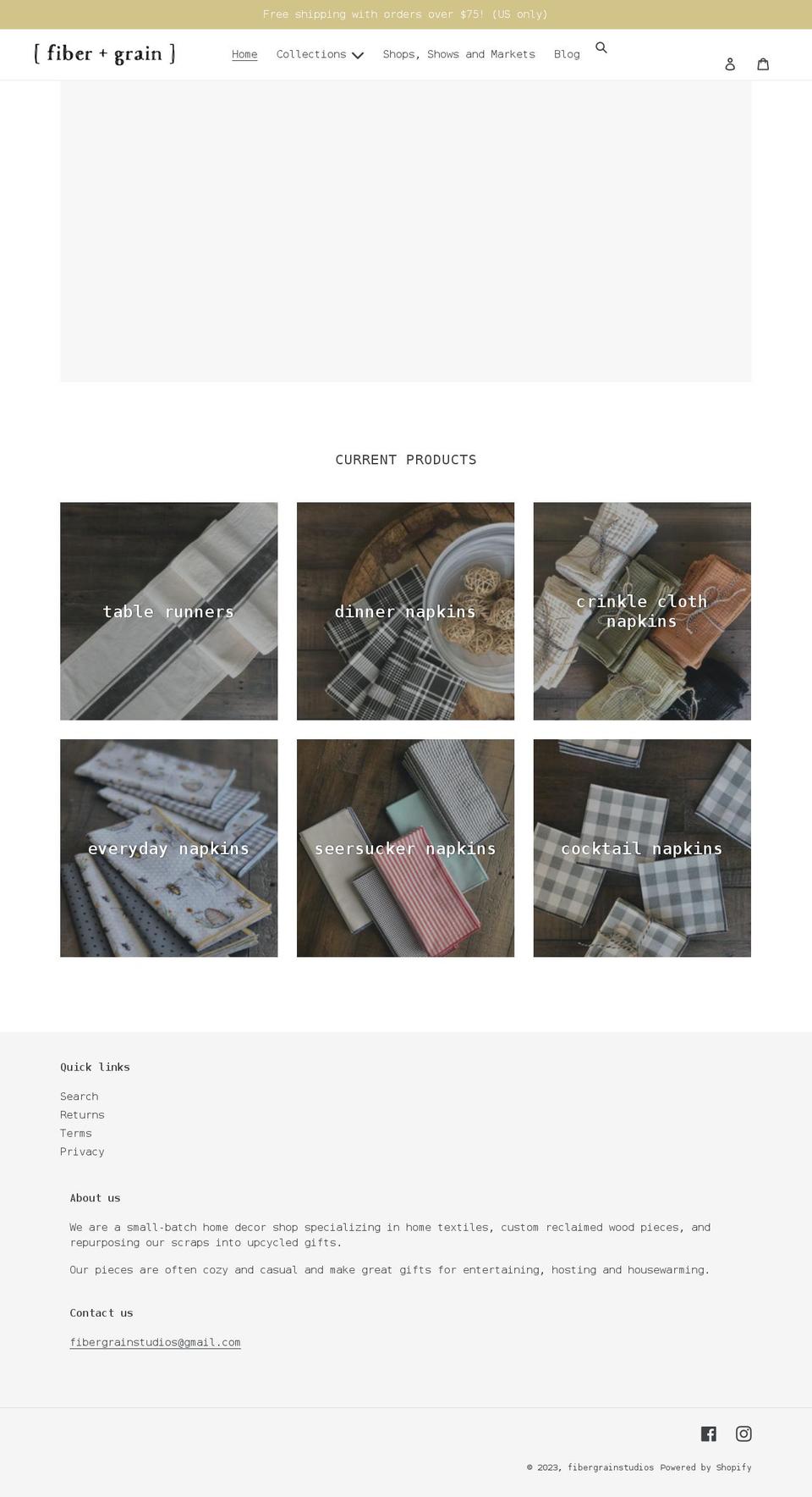 fibergrainstudios.com shopify website screenshot