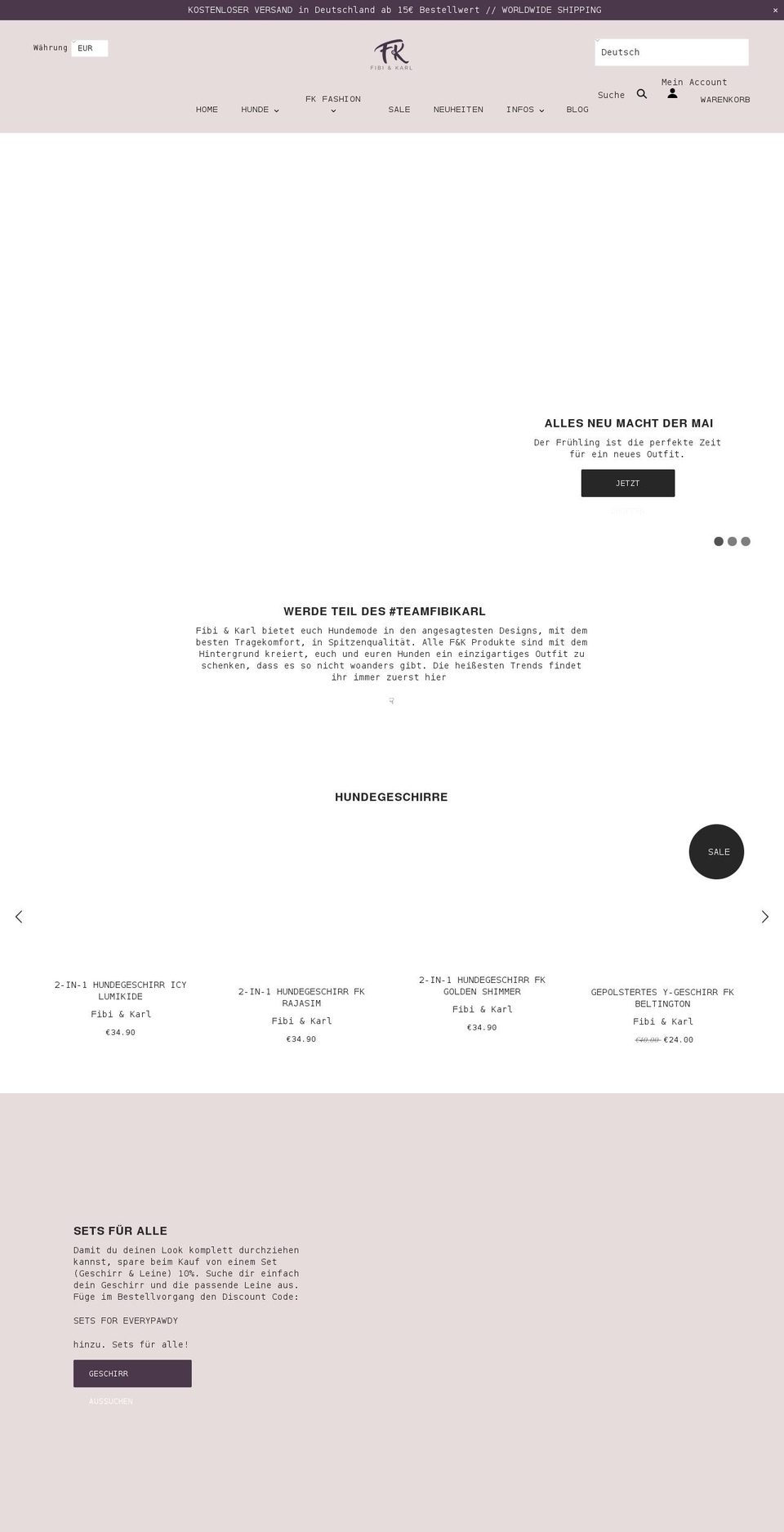 fibi-karl.com shopify website screenshot